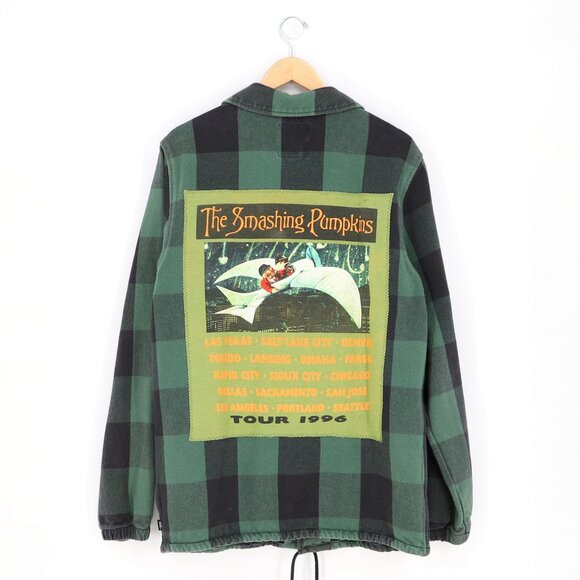 Upcycled Reworked The Smashing Pumpkins 1996 Tour Flannel Custom Retro Jacket - Picture 1 of 8